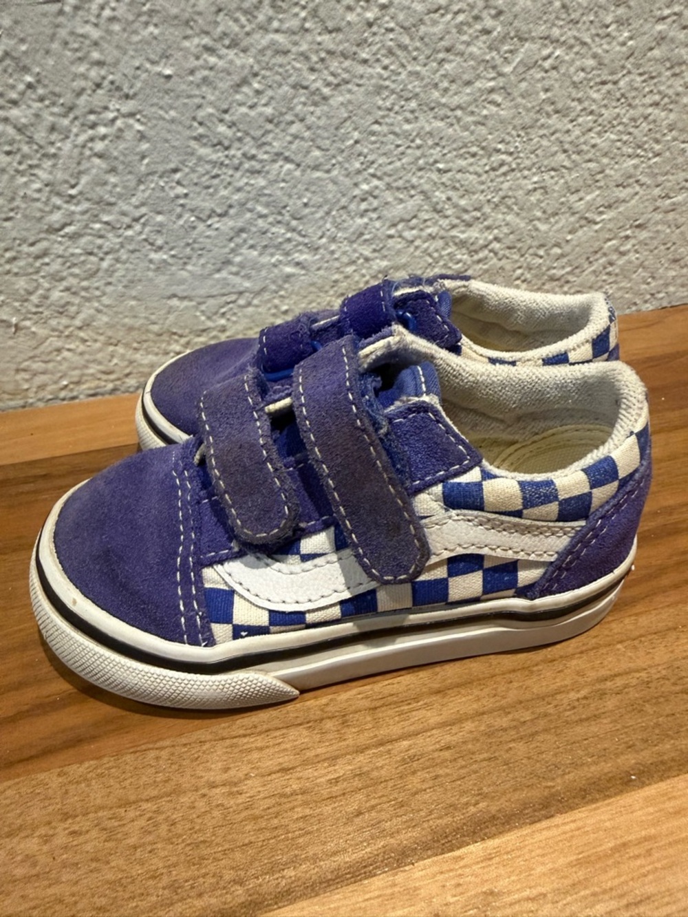 Toddler Blue Checkerboard Vans Sneakers size 6